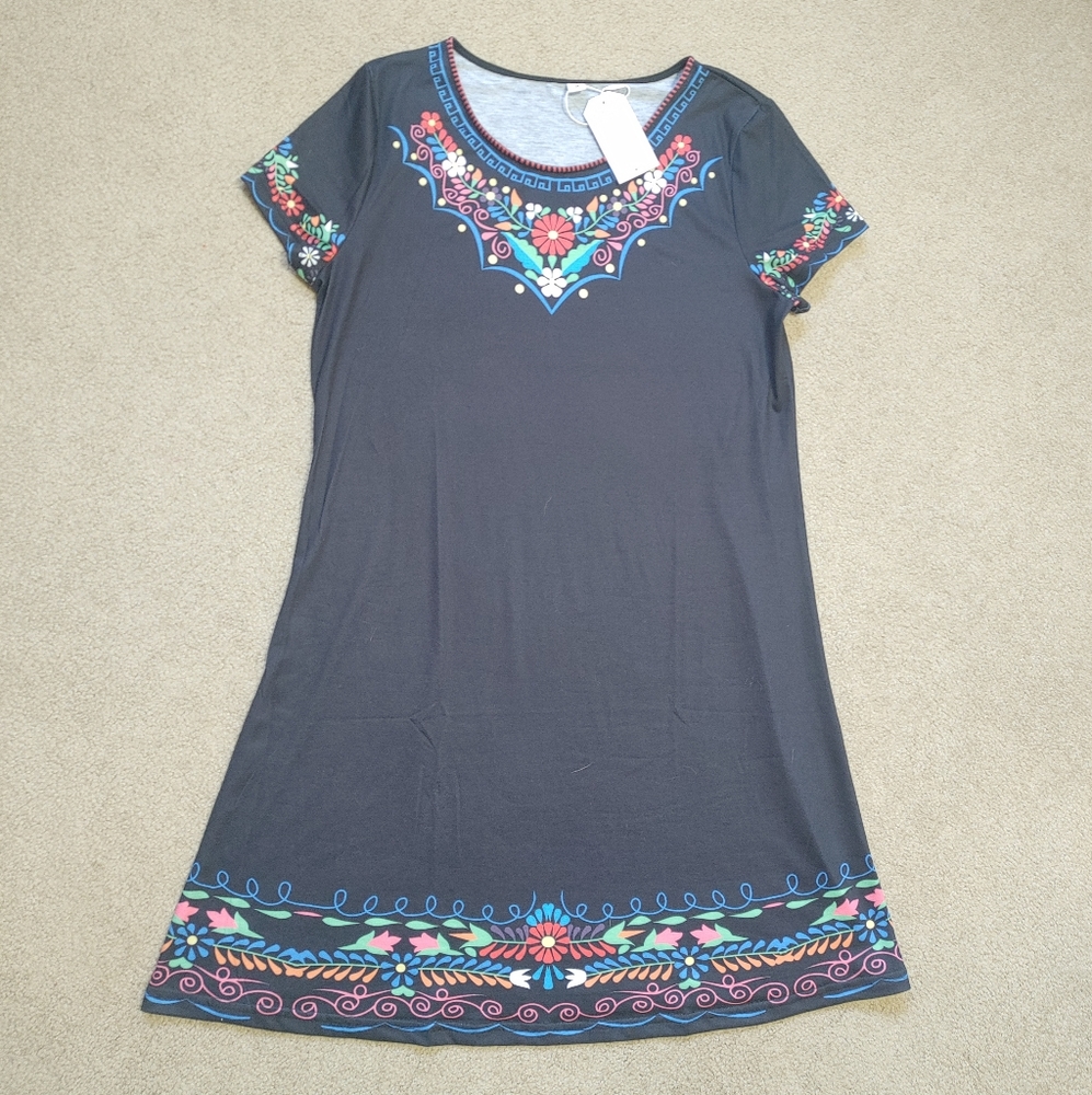 NWT Exclusive Black Floral Dress